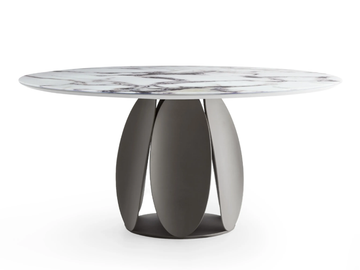TULIPANO - Tempered glass dining table with metal base by Morica Design - view 2